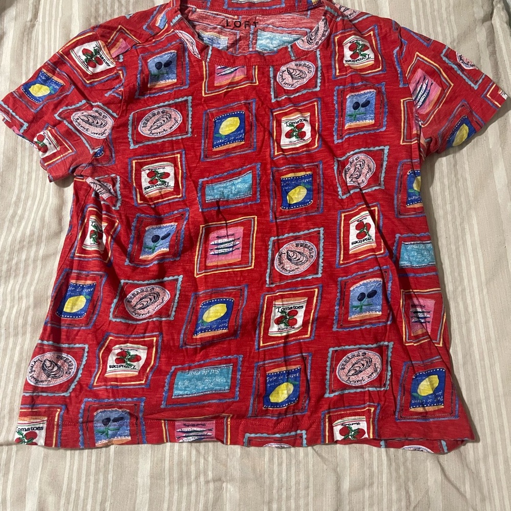 LOFT Red Stamp/Can Tee